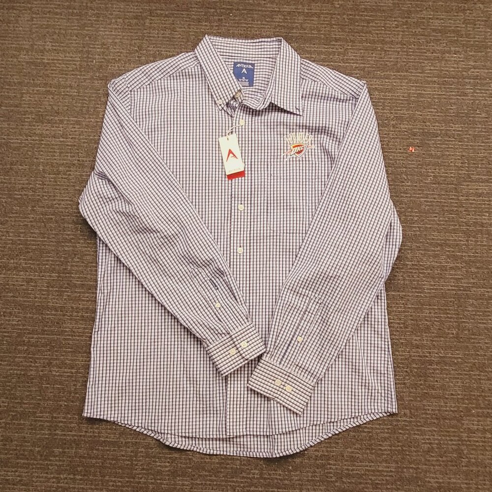 NWT NBA x Antigua OKC Button Up Dress Shirt XL